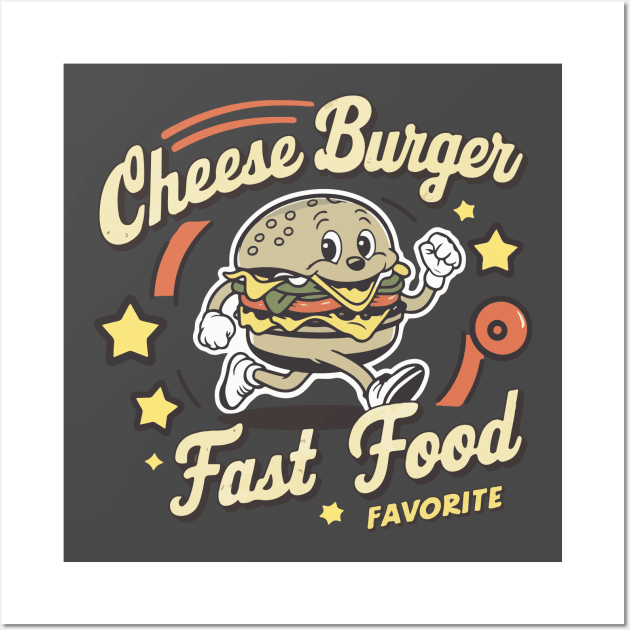 Cheese Burger Fast Food Favorite Wall Art by Moulezitouna